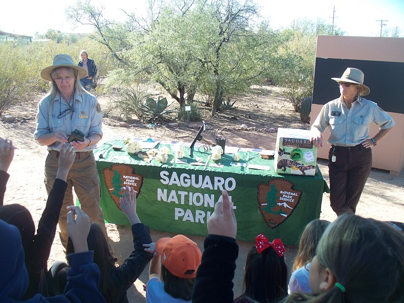 rangers taking questions from a group of students